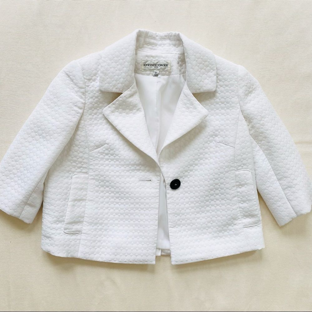 Jones New York Suit Womens Jacket Blazer 3/4 Sleeve Cropped Business Casual 4